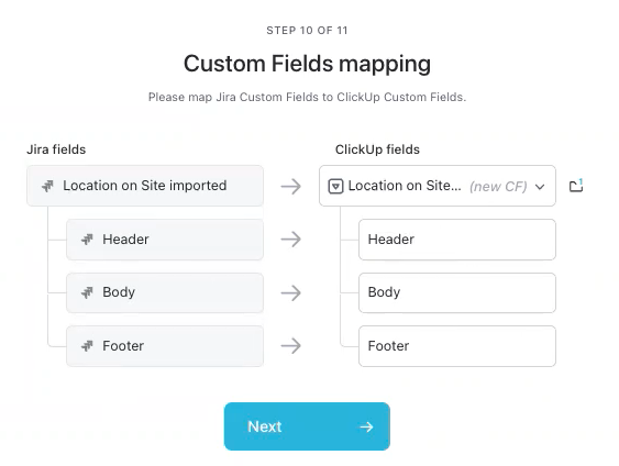 Screenshot of someone mapping Custom Fields when importing.