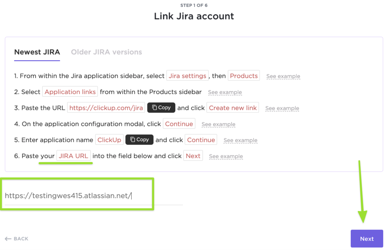 Screenshot of someone linking their Jira account when importing using the legacy importer.