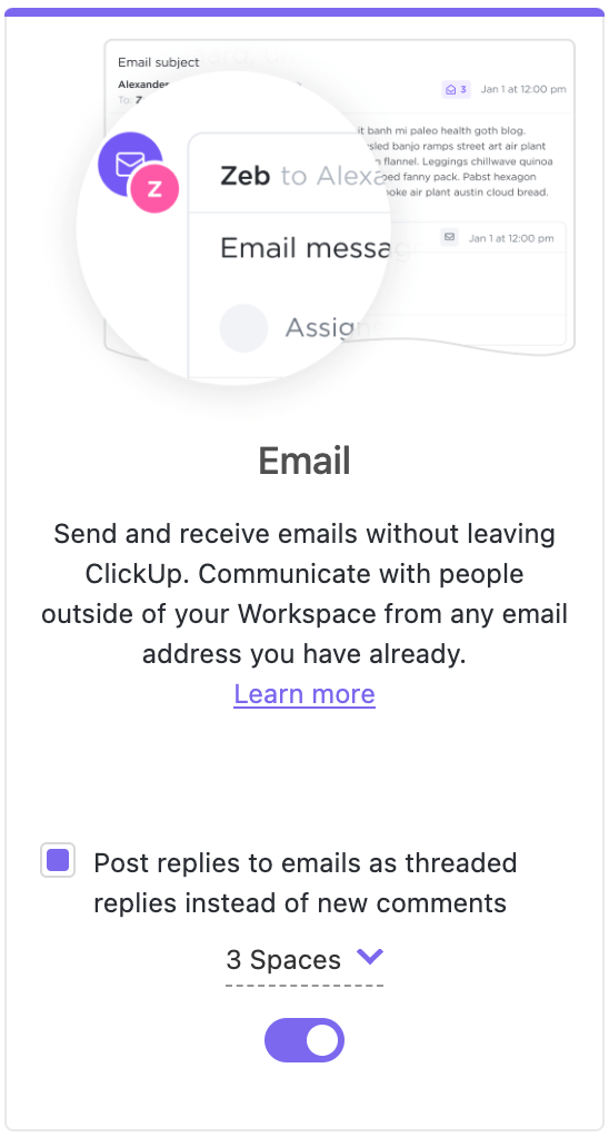 Screenshot of the Email ClickApp
