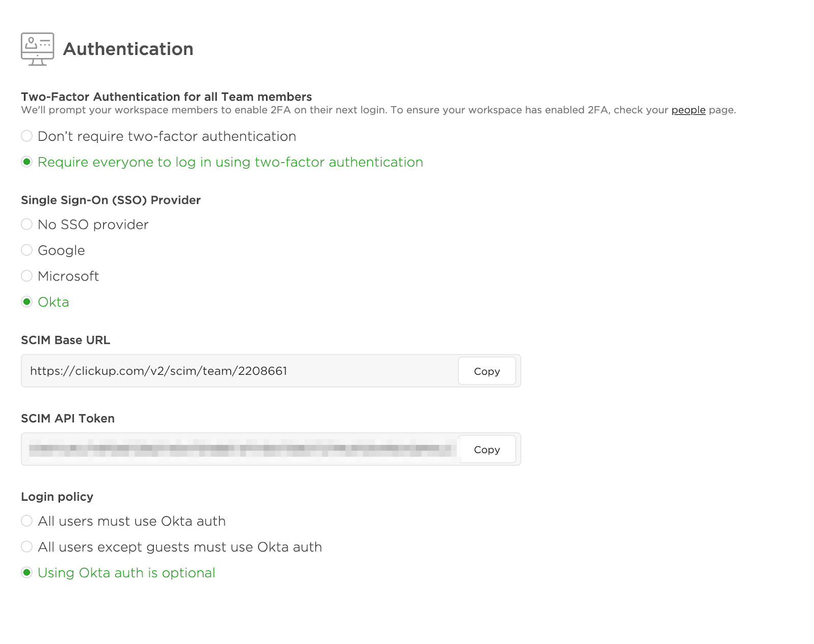 Screenshot of the Okta SSO authentication page.