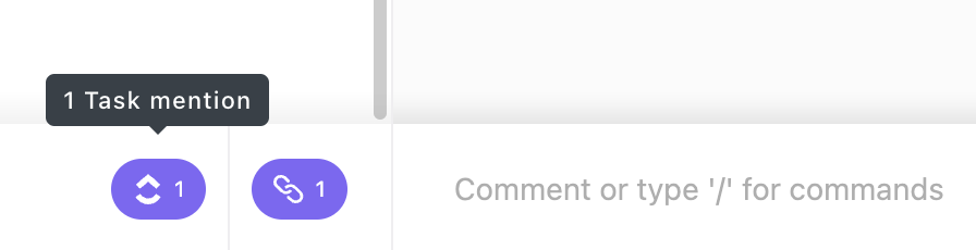 Screenshot of a task highlighting the Task mentions icon.