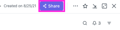 Screenshot of the share button in Task view 3.0.