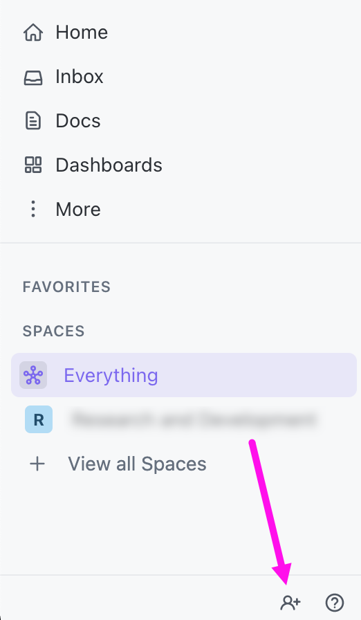 Image showing the invite users icon in the sidebar