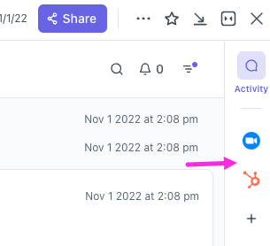 Captura de pantalla mostrando integraciones en la vista de Tarea 3.0