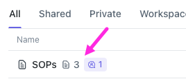 Screenshot highlighting the pages and comments icon in Docs Hub.