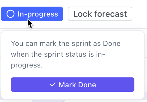 Screenshot of the Mark Done button.