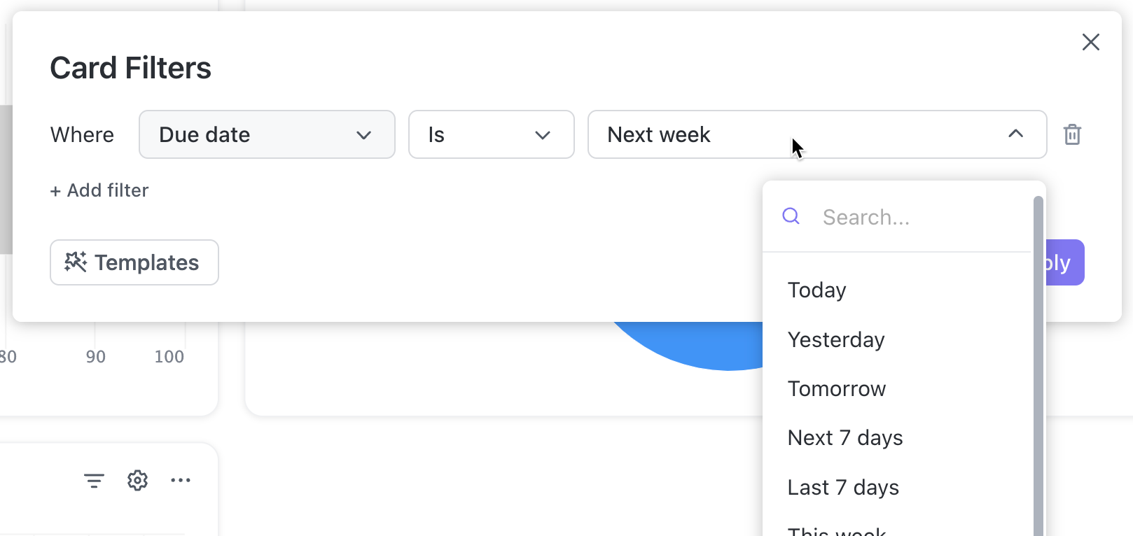 Use mixed filters in Dashboards and cards ClickUp Help