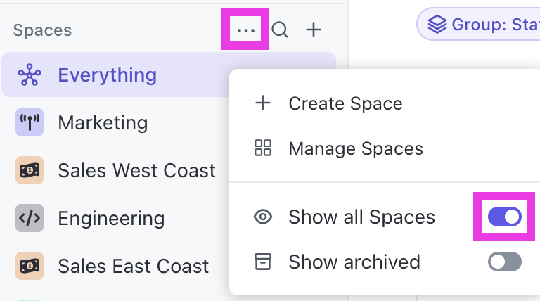 Screenshot of the Show all Spaces toggle.png