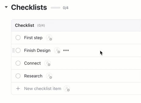Animação mostrando o uso de Checklists
