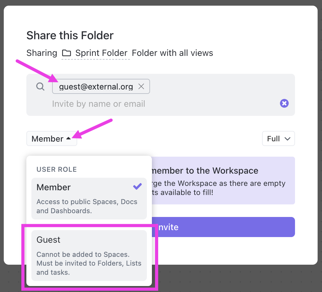 Screenshot of the User Role menu in the Share this Folder modal.png