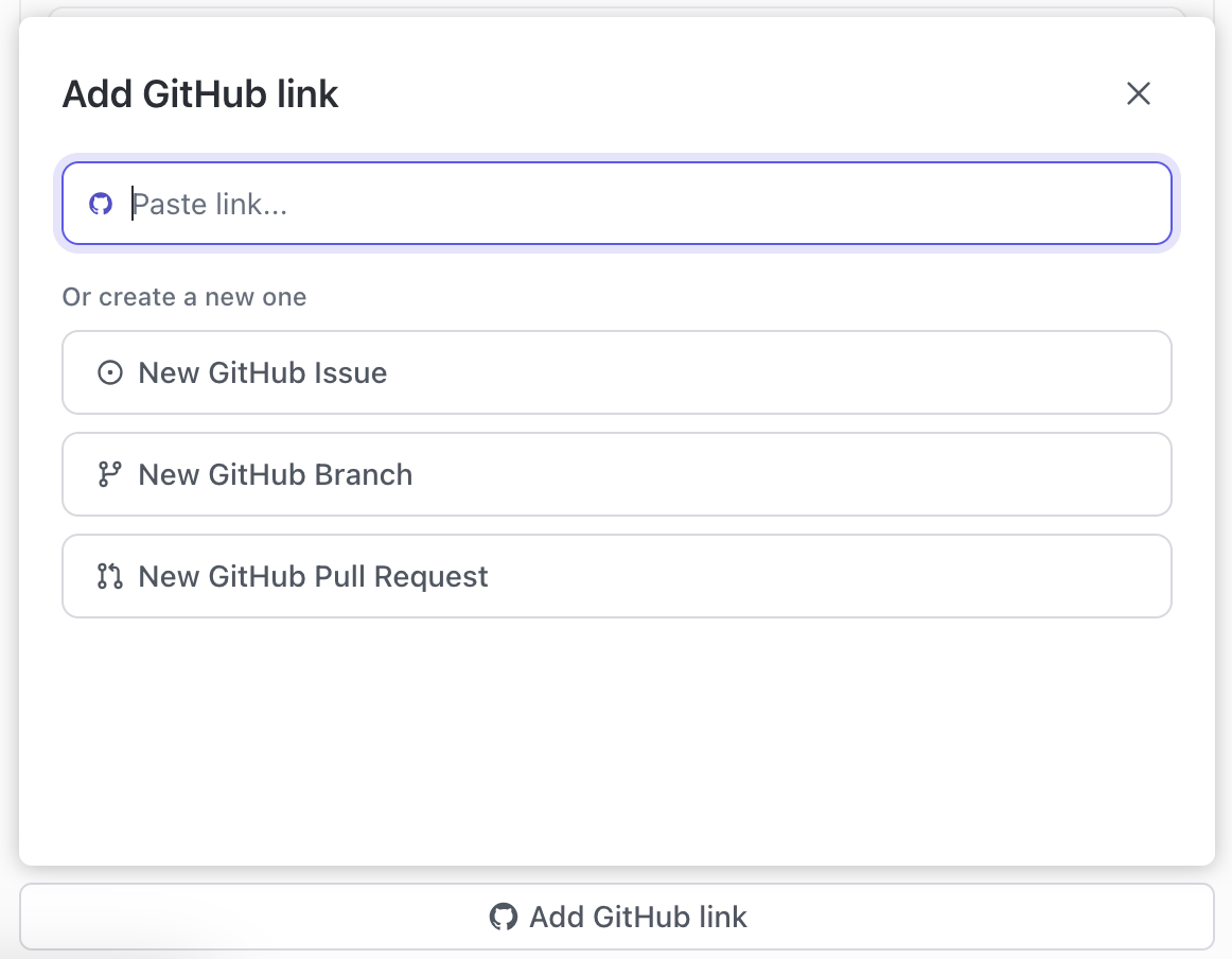 Screenshot of the Add GitHub link modal.png