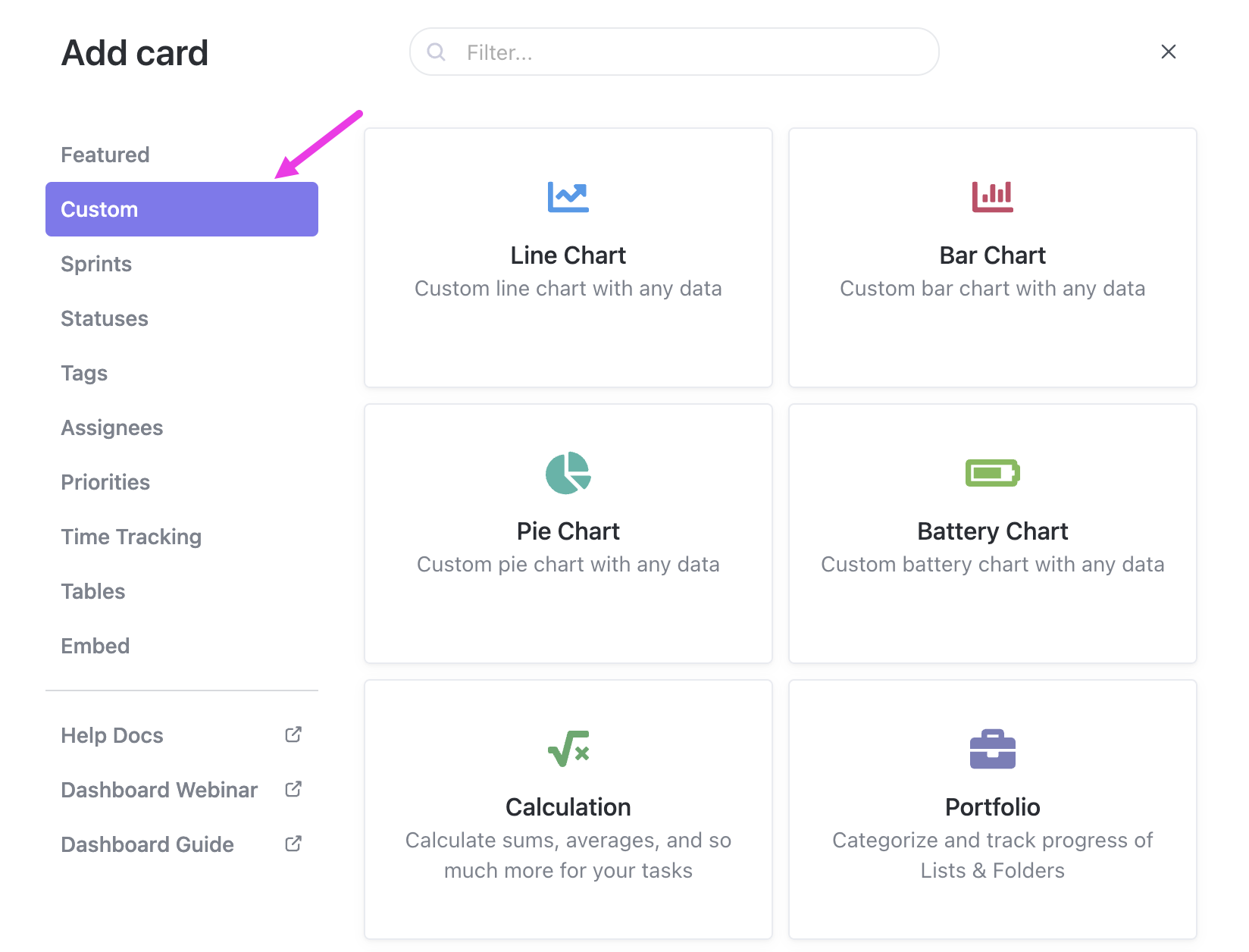 Create a Dashboard – ClickUp Help