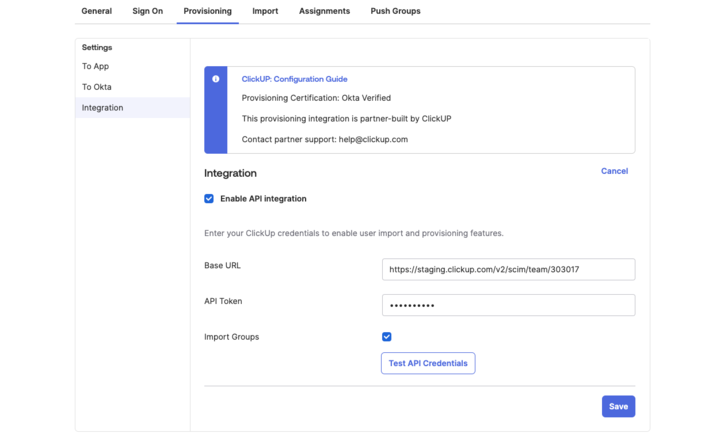 Screenshot of someone pasting their Base URL and API token.