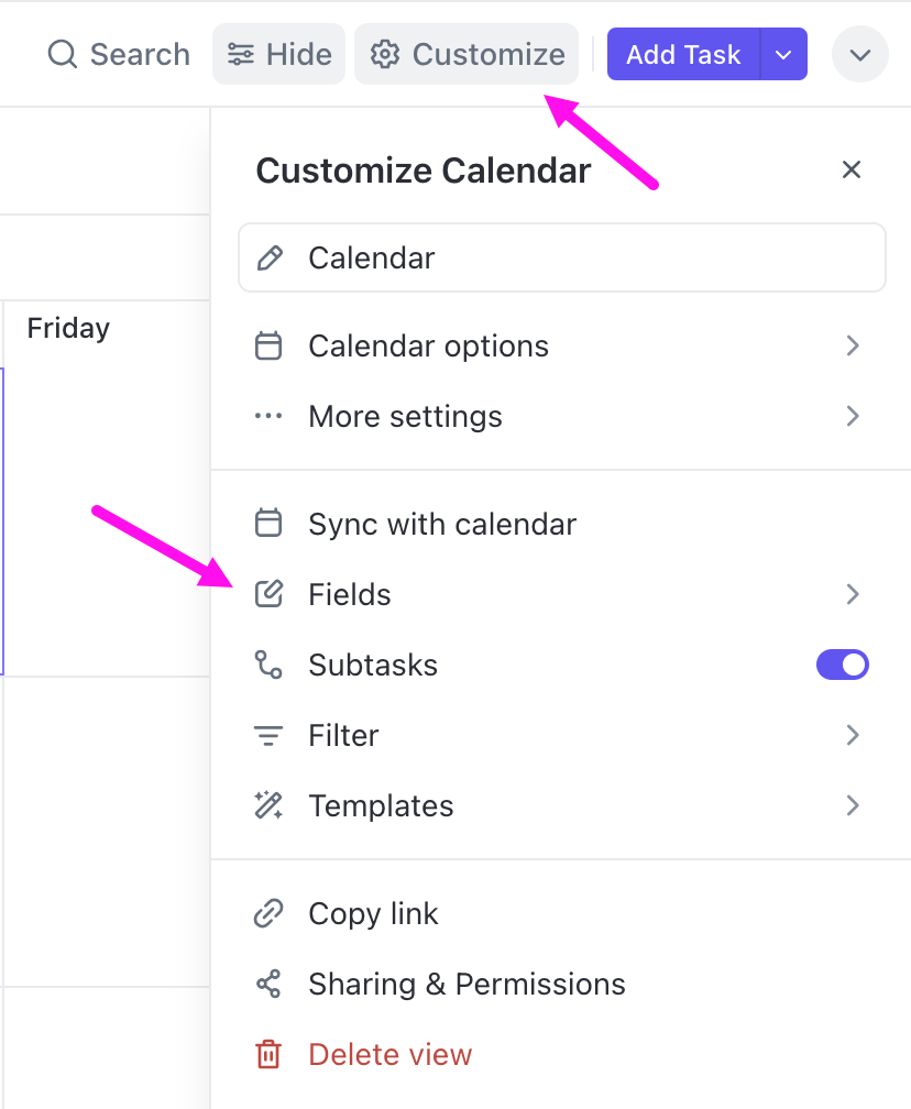 Customize and categorize tasks in Calendar view – ClickUp Help