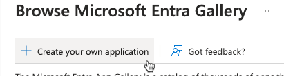 Screenshot of someone setting us a new custom SAML app in Microsoft Entra ID.