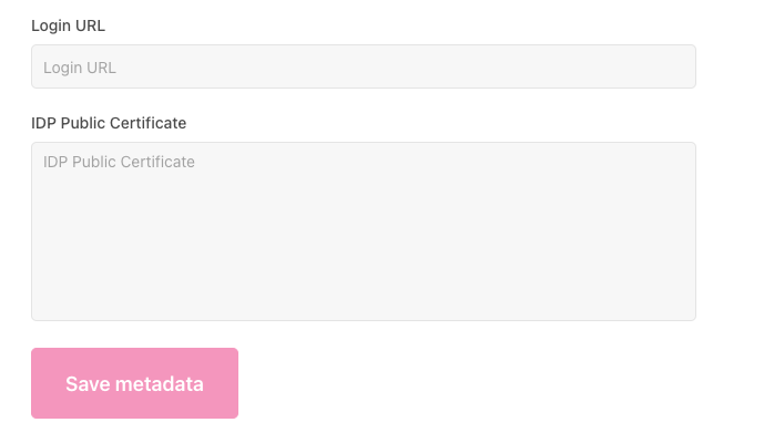 Screenshot of the Save metadata button.