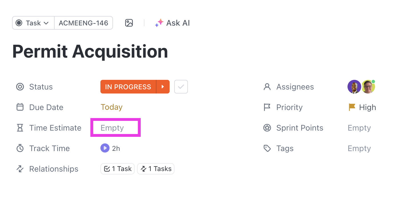 Screenshot highlighting the time estimate field in a task.png