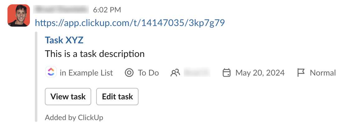 Capture d'écran d'une tâche prévisualisée dans Slack.png