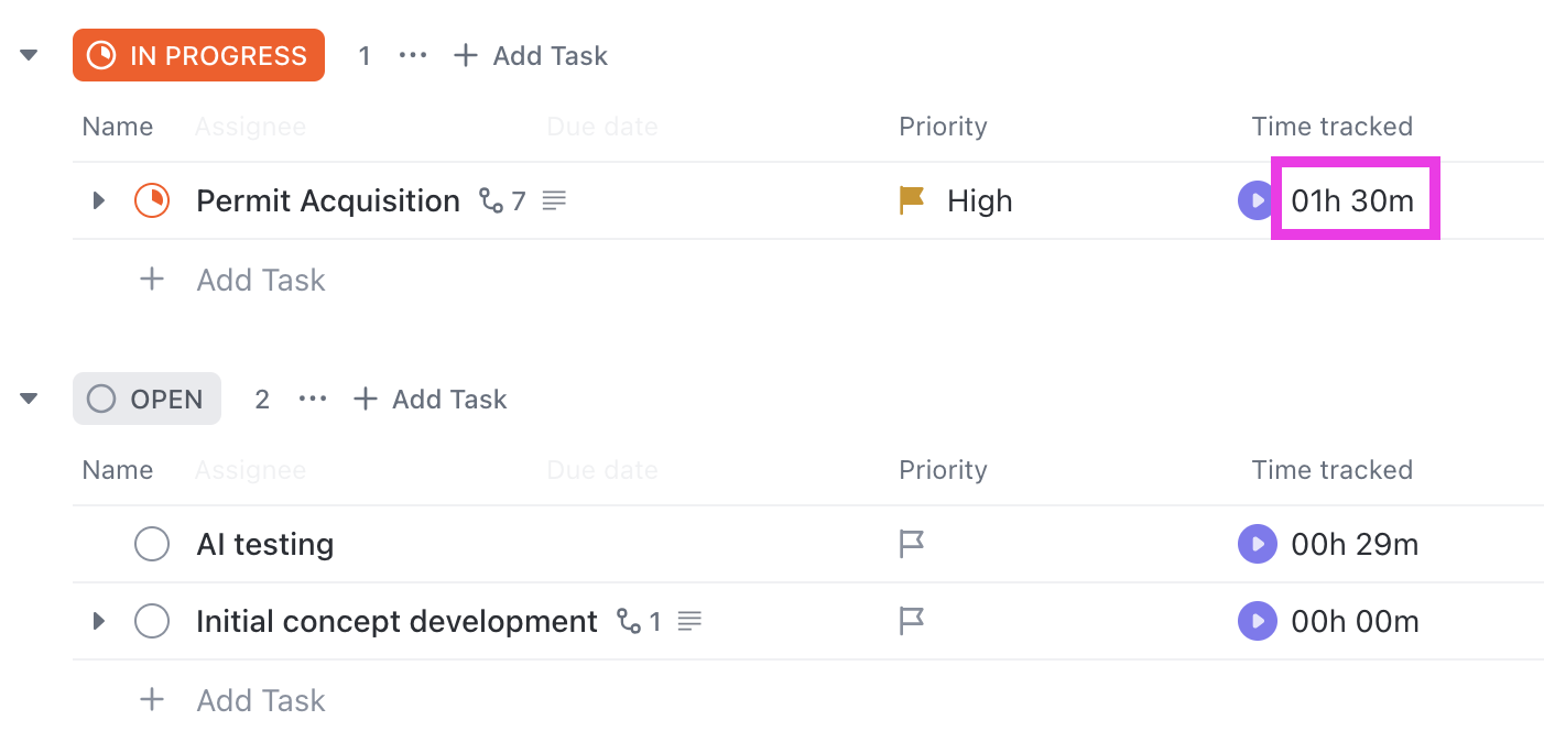 Screenshot of the Time tracked field in a List view.png