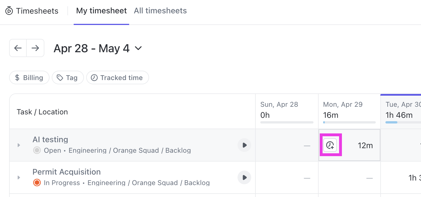 Screenshot of the clock icon in a Timesheet column.png