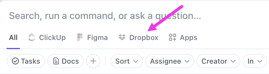 Screenshot highlighting pinned connected apps in Command Center.png