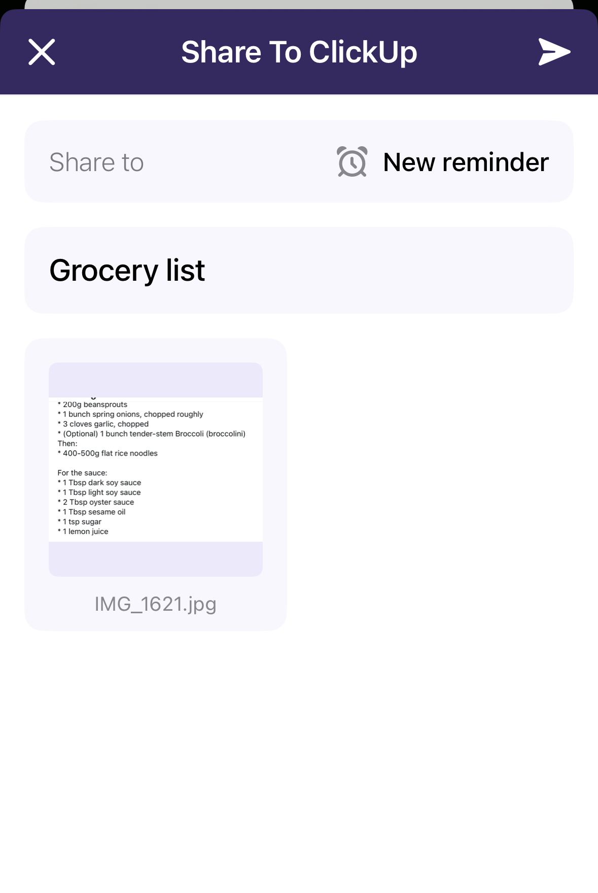 Screenshot di qualcuno che condivide un file con un nuovo promemoria.png