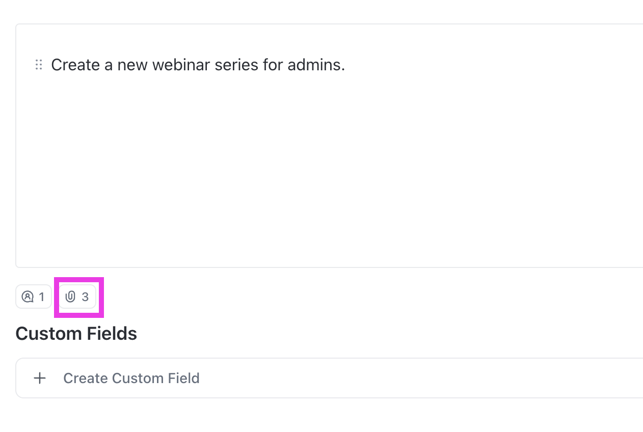 Screenshot highlighting the attachments icon under a task description.png