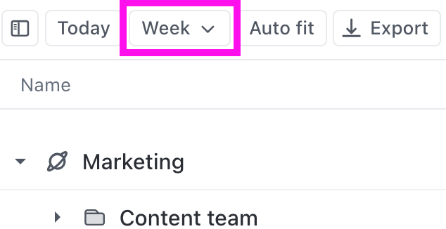 Screenshot highlighting the time period button.