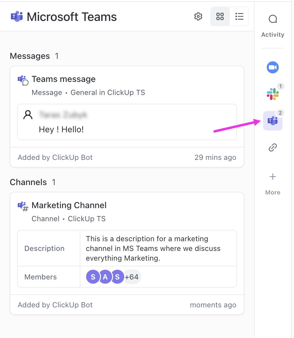 Screenshot highlighting the MS Teams task panel.png