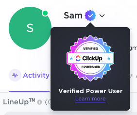 Capture d'écran d'un badge de super utilisateur vérifié