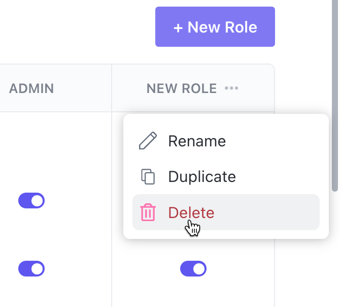 Screenshot del menu ellissi ... con l'opzione Elimina evidenziata.
