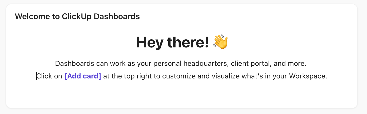 Screenshot of a Notes card on a Dashboard.