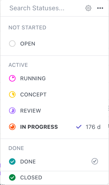 Immagine del menu di stato