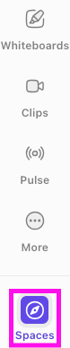 Screenshot des Spaces-Buttons.