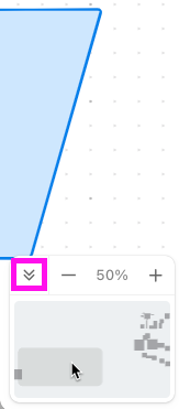 Screenshot gemacht, nachdem auf das Doppelpfeil-Symbol geklickt wurde. Jemand hat im Minimap herumgezogen, bis er die gesuchte Form gefunden hat.