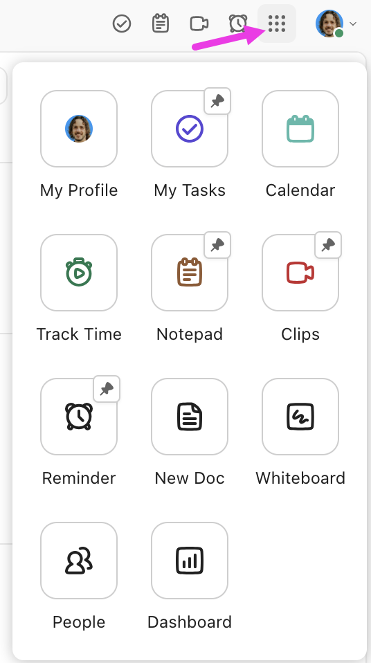 Capture d'écran mettant en évidence le menu d'actions rapides.png