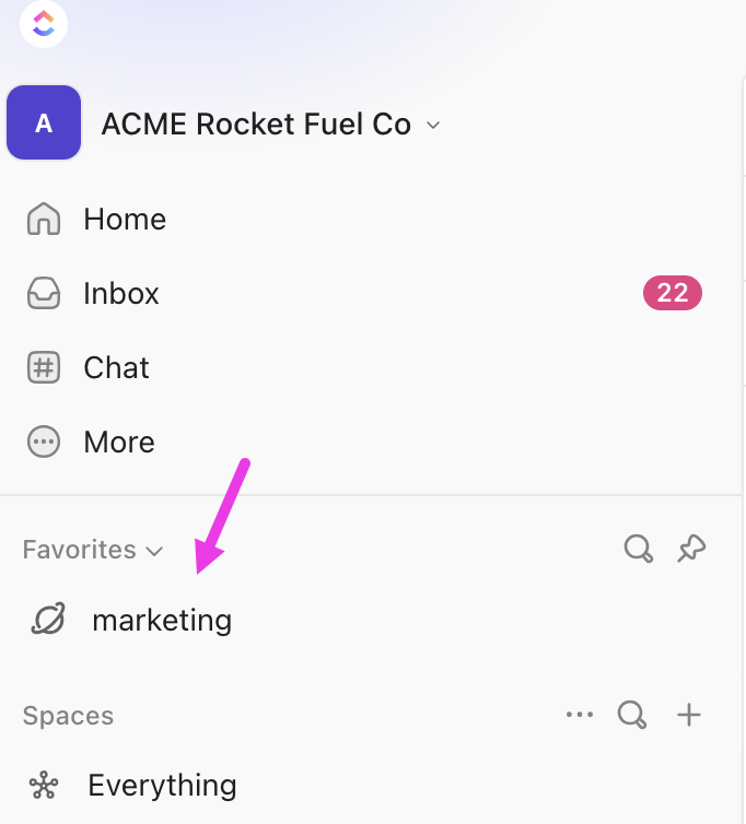 Screenshot highlighting the Favorites section.png