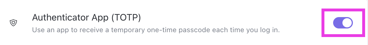 Capture d'écran montrant l'activation de l'application d'authentification en deux étapes (2FA) dans ClickUp.