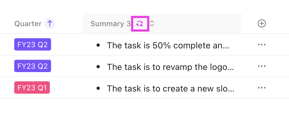 Screenshot highlighting the AI icon at the top of an AI Field column .png