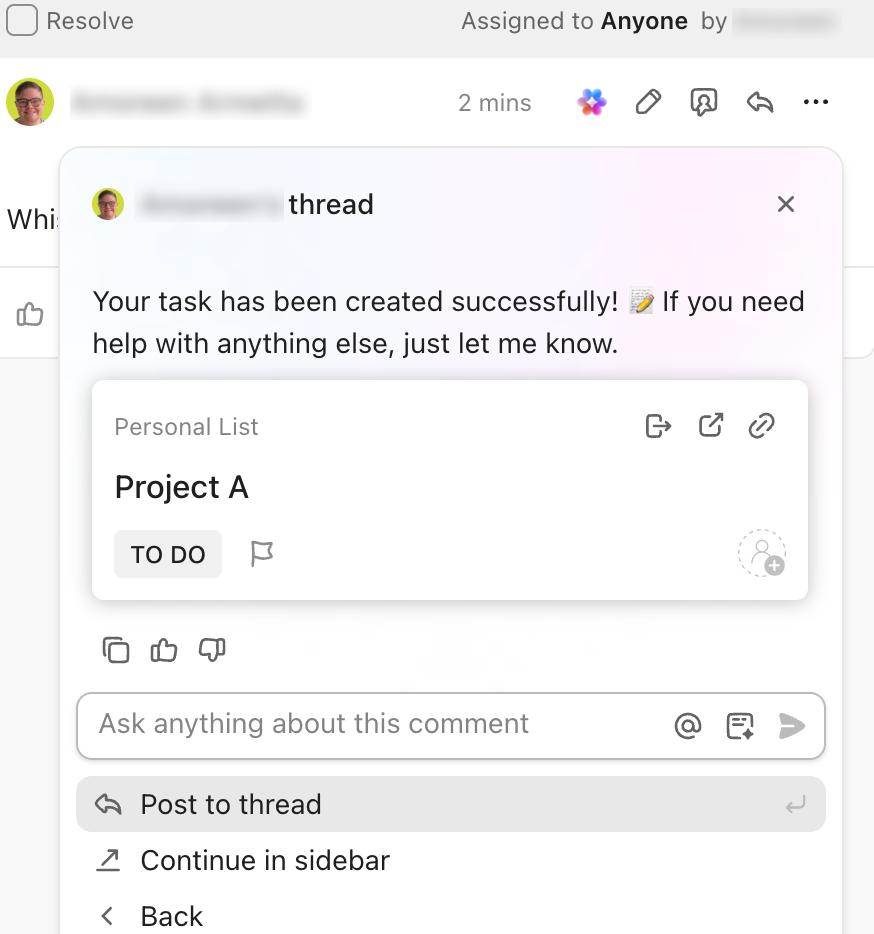 Screenshot of the optional tasks settings.