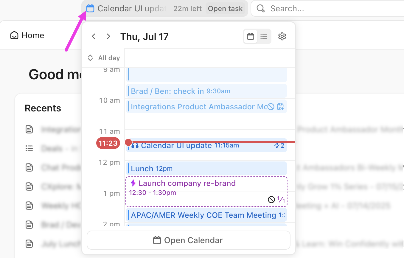 Screenshot of the Calendar Glance.png