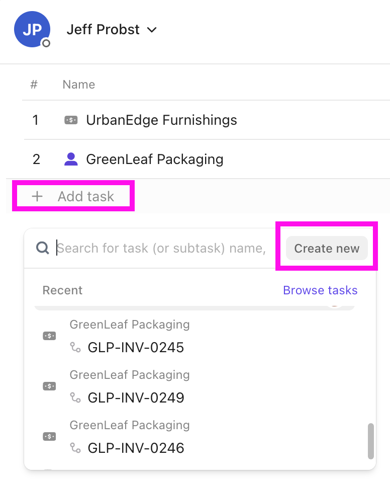 Screenshot of the option to add tasks to your priorities from the expanded view.
