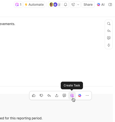 Captura de pantalla destacando el ícono de crear tarea en la barra de herramientas de texto.png