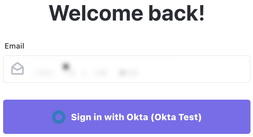 screenshot della pagina di accesso con Okta.