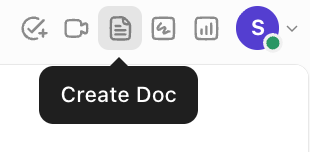 Screenshot der Schaltfläche "Dokument erstellen" in der Symbolleiste.