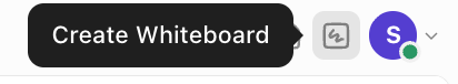 Capture d'écran de l'option pour créer un Tableau Blanc depuis la barre d'outils.