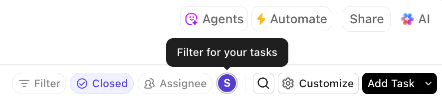 Captura de tela da opção de usar o Modo Eu na visualização de Lista.