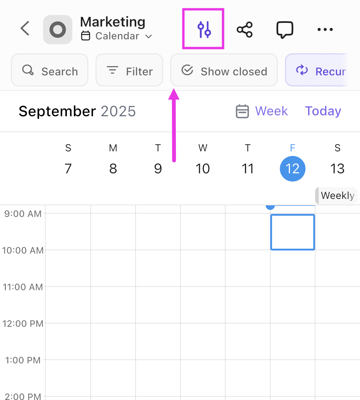 Screenshot dell'icona di attivazione/disattivazione e delle sue opzioni di ricerca:filtro.png