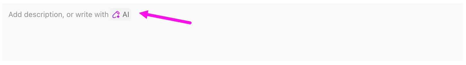 Screenshot of a task description highlighting the option to use AI.