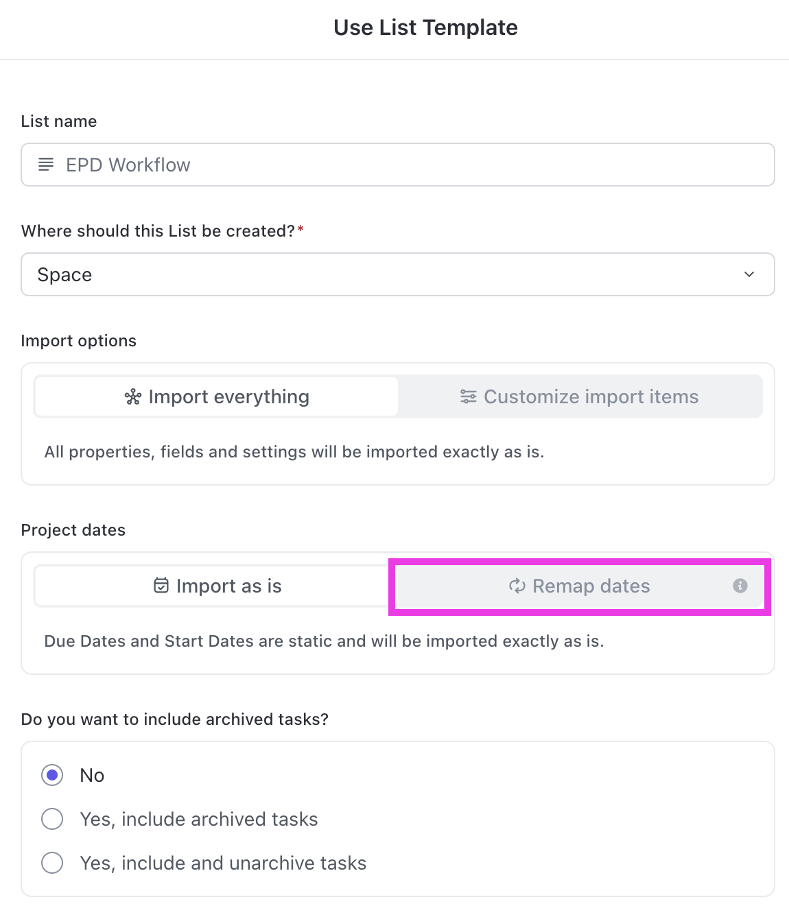 Capture d'écran mettant en évidence l'option de remappage des dates.png
